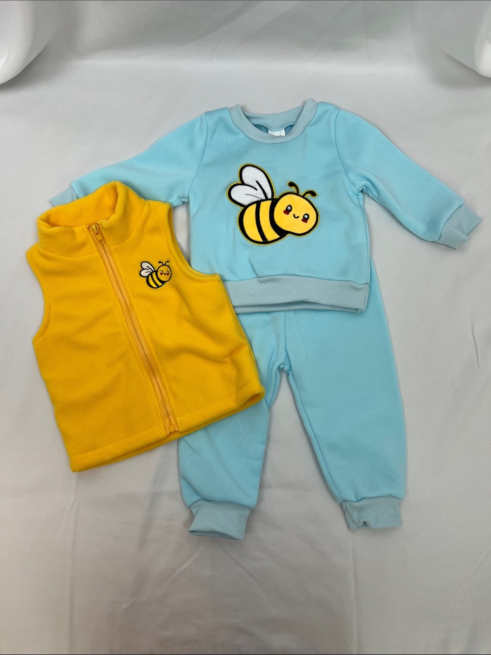 Brand New Bumble Bee Set in Blue with Yellow Vest 9-12 mo